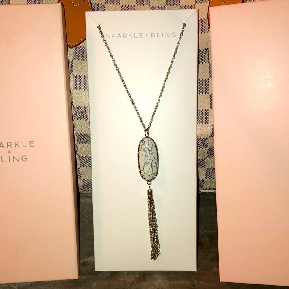 Sparkle & Bling Silver Long Necklace New in Packaging